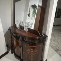 کنسول معرق کاری و گرامافون و جای قاشق پایه دار