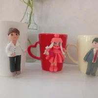 ۶ عدد ماگ سرامیکی با عروسک خمیری به قیمت عمده