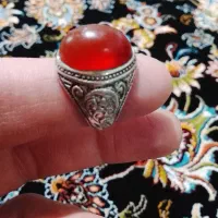 انگشتر عقیق یمنی آبدار کهنه بشرت فابریک