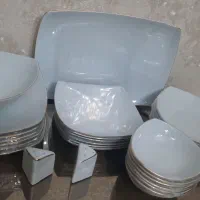 سرویس چینی سفید لب طلا