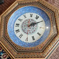 ساعت دیواری هشت ضلعی خاتم کاری و تذهیب