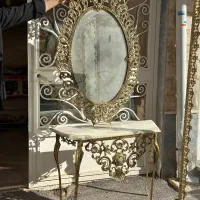 آینه و شمعدان تمام برنز