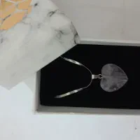 گردنبند قلبی سنگ شفاف