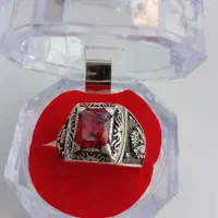 انگشتر نقره یاقوت سرخ مردانه