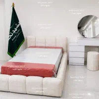 تخت حجمی  پارچه تدی آینه دراور