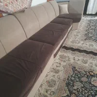 مبل ۷ نفره ال با میز عسلی