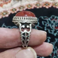 انگشتر عقیق قرمز  عصلی  قدیمی