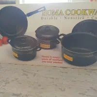 سرویس ۷ پارچه‌ پخت و پز با در پیرکس  سه سایز مختلف