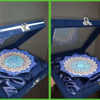 ست گلدان چینی میناکاری و ترمه و بشقاب های میناکاری