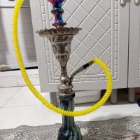 قلیان برنجی تنه سیسمونی توپر سنگین آبکاری شده