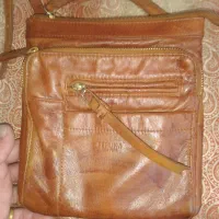 کیف دوشی چرم  اصل عسلی