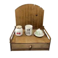 استند اسپرسو چوبی نیم هلال کشودار