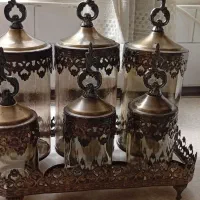 6 عدد جای چای وغیره طرح برنز