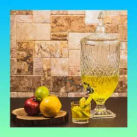 کلمن شربت پذیرایی شیشه ای ۵ لیتری