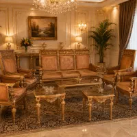 مبل ۹نفره با میز وسط وعسلی در حد نو