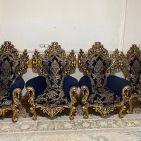 مبل ۹ نفره سلطنتی تمام استیل چوب گردو