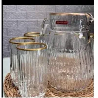 ست پارچ لیوان لب طلایی