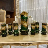 پارچ و لیوان سایز بزرگ پرکار قدیمی اصل چک اگرمن