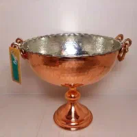 ظرف مسی پایه دار گوشواره ای