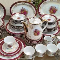 سرویس چینی آنتیک غذاخوری یاماسن ژاپن اکبند جهیزیه