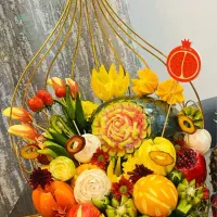 سه تا سبد نو برای میوه ارایی چیدن کادو و بلبرون