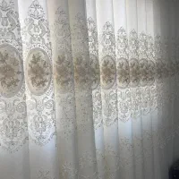 پرده گل برجسته خامه دوزی