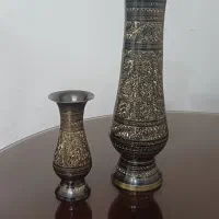 گلدان برنجی قلم کاری شده