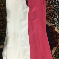 شلوار پارچه ای سرخابی وسفید