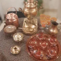 سماورذغالی برنجی پیمان،شمعدانی