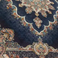 فرش ۹متری ابریشم سرمه ای