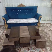 دو دست مبل راحتی هفت نفره درحدنو با میز مبلمان