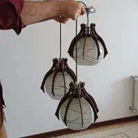 لوستر سه‌شاخه چوبی