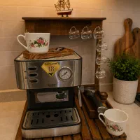 استند چوبی و کافی بار