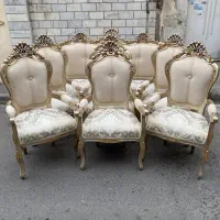 مبل استیل ۹نفره کلاسیک تاجدار مدل*(بژطلایی)*