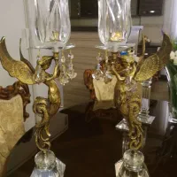 شمعدان برنز و کریستال
