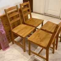 میز و صندلی غذاخوری ۴ نفره چوبی ایکیا مدل Jokkmokk