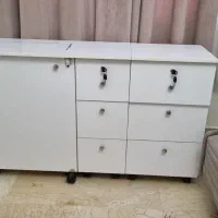 میز چرخ خیاطی و چرخ سردوز ومیز اتو به همراه پاف