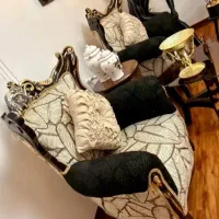 مبل نه نفره با نهارخوری۶نفره چوب راش همراه کنسول