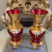 جفت گلدان ۳۲سانت زیبا و قدیمی اصل چک