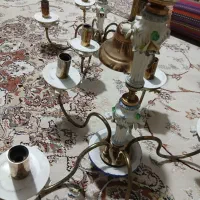 دو عدد لوستر برنز طرح مجسمه