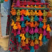 پرده و ریسه سنتی نارنجی