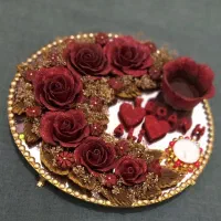 هنر کده . مکرومه سینی حنا سبد نان عروس گل ربانی