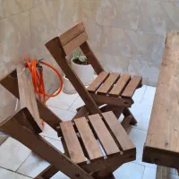 میز صندلی چوبی چهارنفره