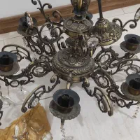 یک جفت لوستر تمام برنز