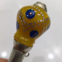 سری لبی نقره دستساز کهربا قدیمی کار شده مهردار