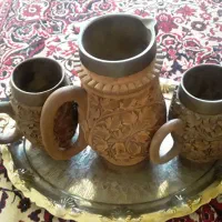 پارچ و لیوان چوبی