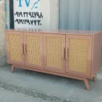 میزکنسول چوبی حصیری کلاسیک