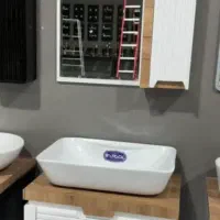 فروش کابینت روشویی pvc با آینه باکس شیک