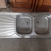 سینک استیل لنگ راست ابعاد ۵۰در۱۲۰
