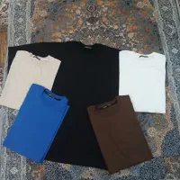 تیشرت نخ پنبه رنگ آبی